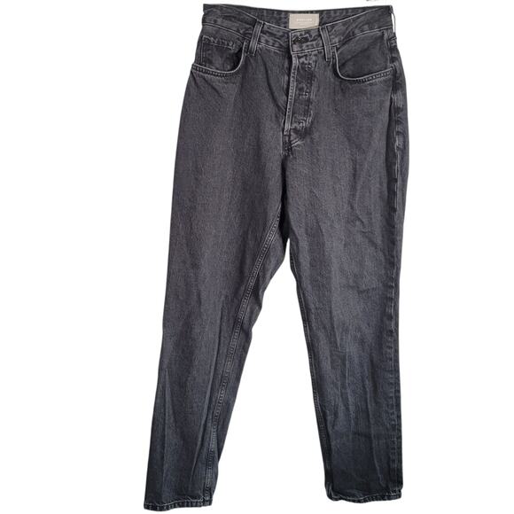 Everlane Curvy 90s Cheeky Straight Jeans 30R Button Fly Black Cotton High Rise - Picture 1 of 9